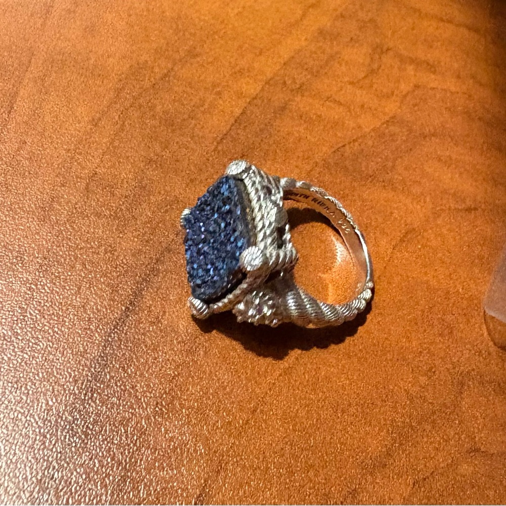 Elegant Silver and Blue Women's Ring